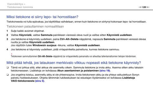 Sony VPCF13B4E - VPCF13B4E Mode d'emploi Finlandais