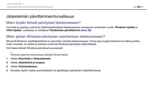 Sony VPCF13B4E - VPCF13B4E Mode d'emploi Finlandais