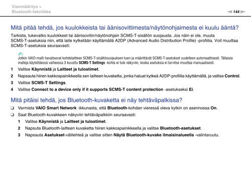 Sony VPCF13B4E - VPCF13B4E Mode d'emploi Finlandais