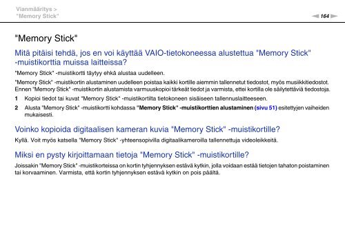 Sony VPCF13B4E - VPCF13B4E Mode d'emploi Finlandais