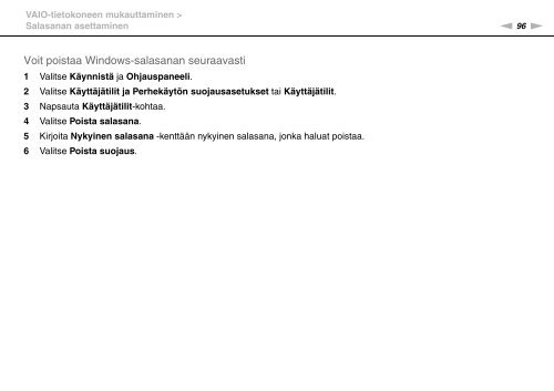 Sony VPCF13B4E - VPCF13B4E Mode d'emploi Finlandais