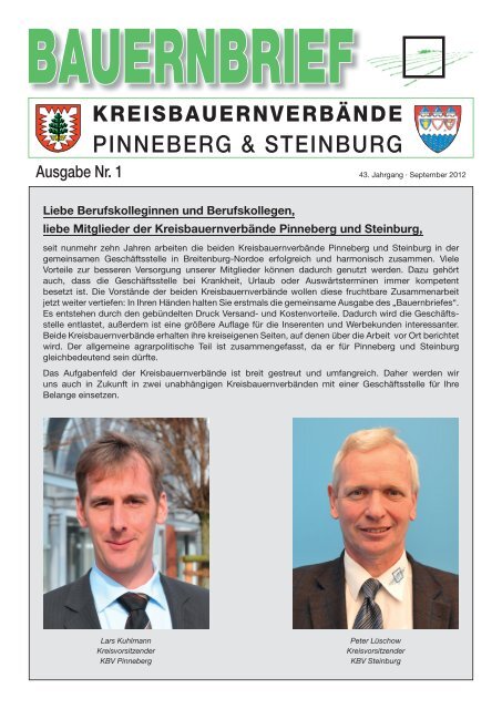 Mitteilungen des Kreisbauernverbandes Steinburg - Bauernverband ...