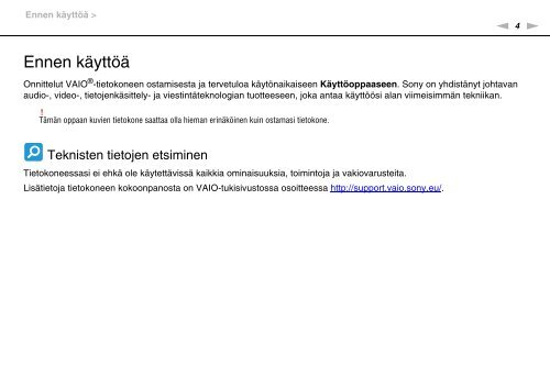 Sony VPCF24M1R - VPCF24M1R Mode d'emploi Finlandais