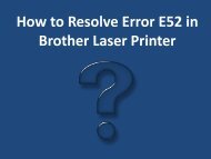How to Resolve Error E52 in Brother Laser Printer?