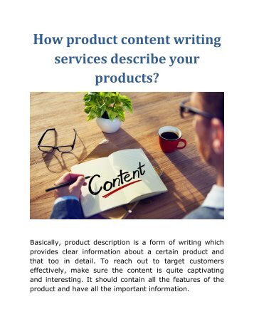 How product content writing services describe your products