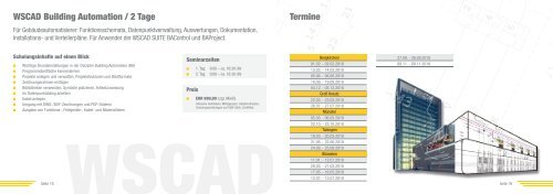 WSCAD Schulungskatalog