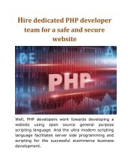 Hire dedicated PHP developer team for a safe and secure website