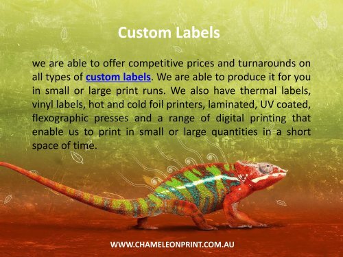 Custom Labels - Chameleon Print Group