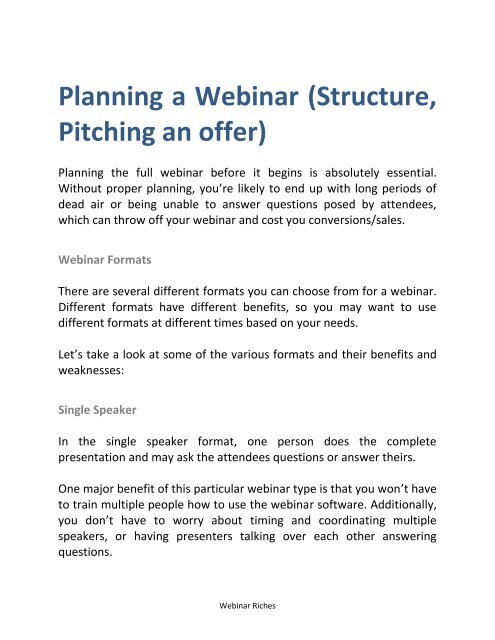 Webinar Guide - Why Use A Webinar