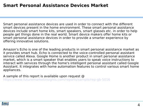 Smart Personal Assistance Devices Market