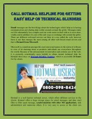 Hotmail Helpline for Technical support