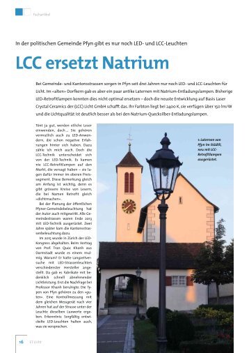 LCC Strassenbeleuchtung Pfyn ET LIcht 4-2017