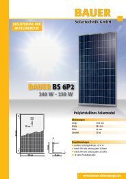 BAUER BS 6P2 - BAUER Solarenergie GmbH