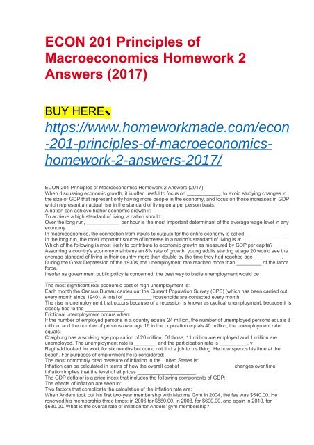 chapter 7 macroeconomics homework answers