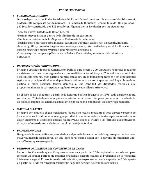 INVESTIGACI N INDIVIDUAL DIVISI N DE PODERES EN MEXICO