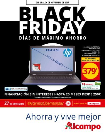 ALCAMPO Folleto Black Friday hasta 26 de  Noviembre 2017