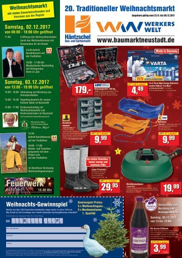 Weihnachtsmarkt 2017 Bau- und Gartenmarkt Häntzschel Neustadt