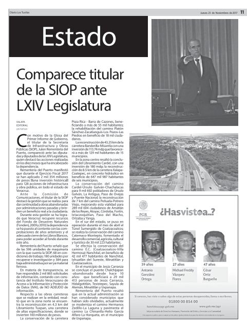 edición de diario los tuxtlas del día 23 de noviembre de 2017