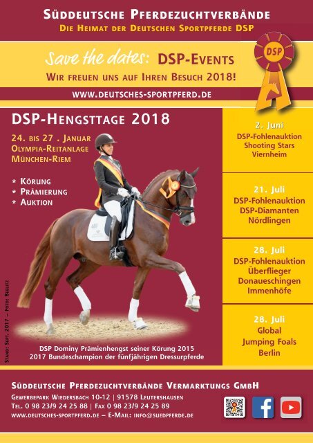 1. YOUNG STALLIONS Auktion am 9. Dezember 2017 in Kreuth