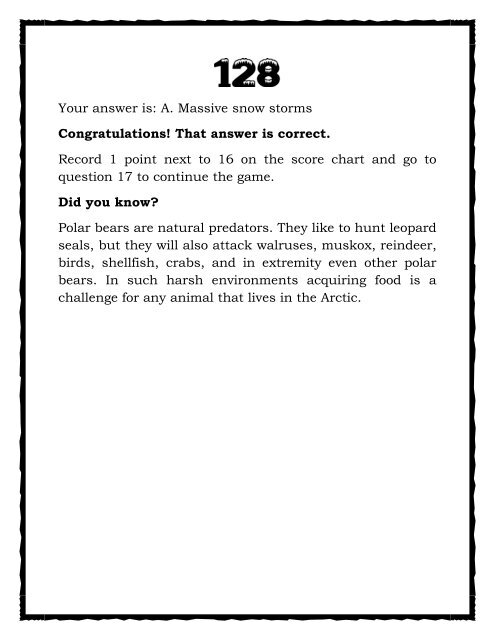 A Trivia Book on Polar Bears