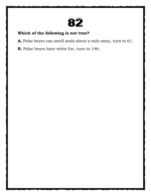 A Trivia Book on Polar Bears