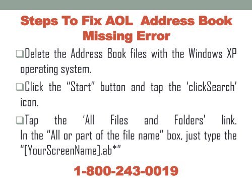 18002430019 |How To Fix AOL Address Book Missing Error?
