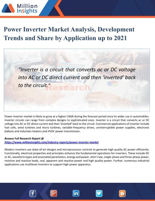 Power Inverter Market Share, Distributor Analysis and Development Trends 2021