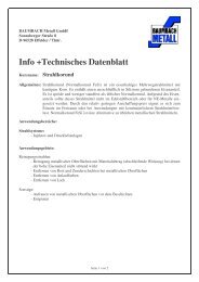 Info +Technisches Datenblatt - Baumbach Metall GmbH