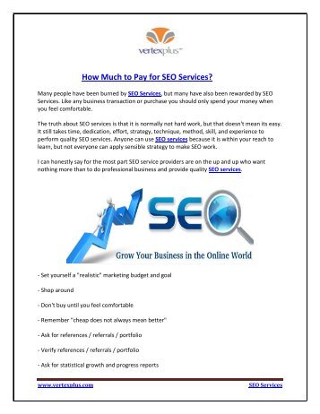 How Much to Pay for SEO Services