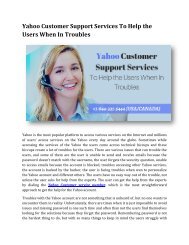 Yahoo Customer Support Services To Help the Users When In Troubles