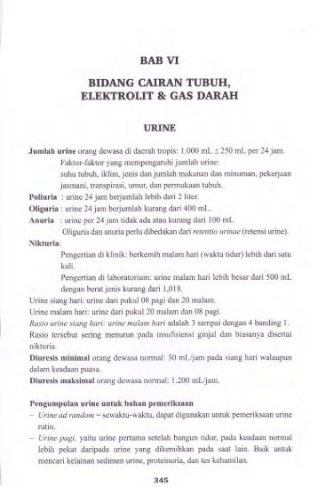 Bab VI. Bidang Cairan Tubuh, Elektrolit & Gas Darah