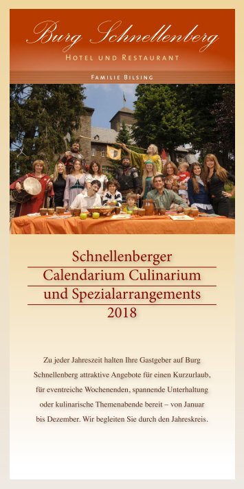 Burg-Schnellenberg Folder Calendarium 2018