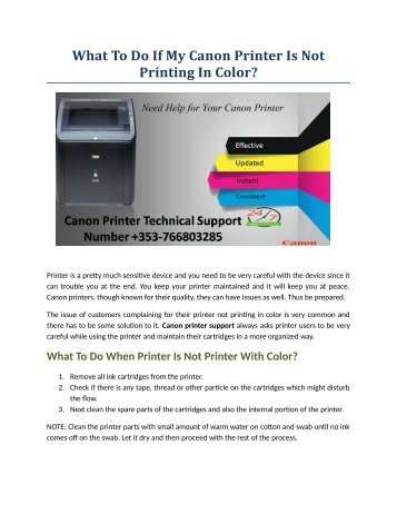 What To Do If My Canon Printer Is Not Printing In Color?