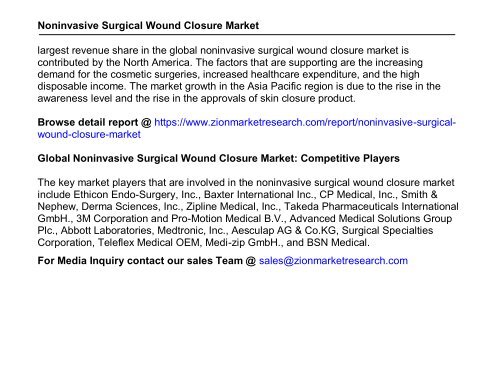 Global Noninvasive Surgical Wound Closure Market, 2016–2024