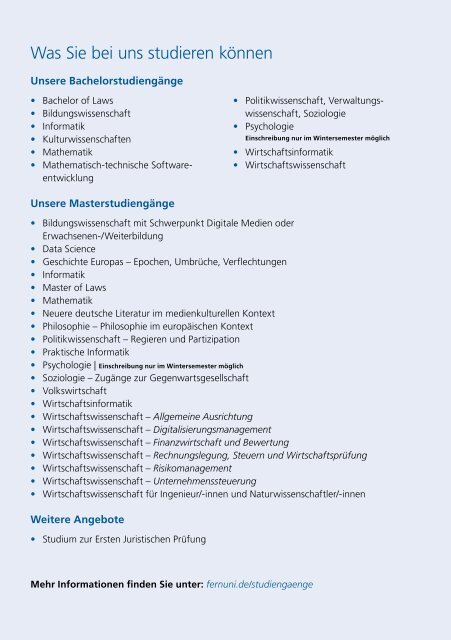 Flyer für Studieninteressierte