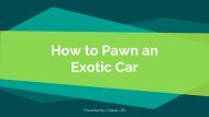 How to Pawn an Exotic Car