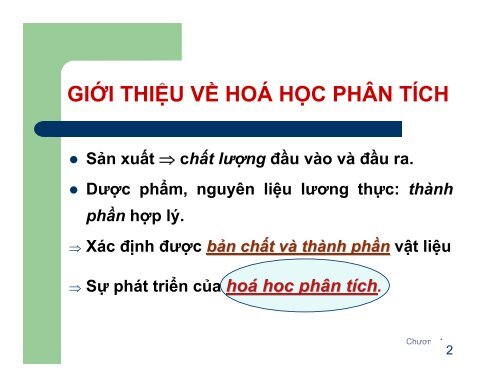 BÀI GIẢNG CÁC PHƯƠNG PHÁP PHÂN TÍCH VÀ ỨNG DỤNG NGƯỜI SOẠN LÂM HOA HÙNG