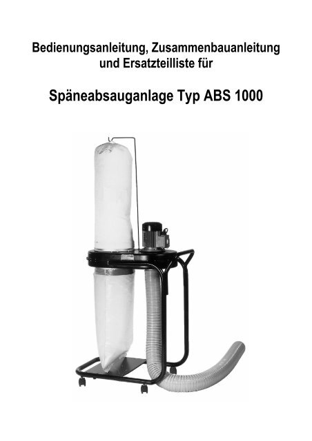 Späneabsauganlage Typ ABS 1000 -  Atika