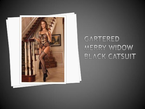 Gartered Merry Widow Black Catsuit