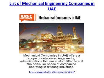 Get the best mechanical engineering companies in UAE