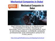 Hire one of the best mechanical companies in Dubai