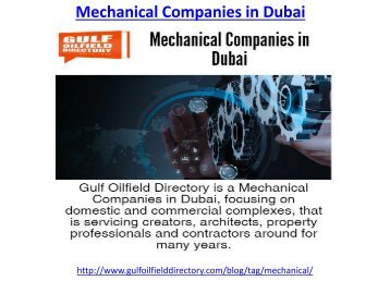 Hire one of the best mechanical companies in Dubai