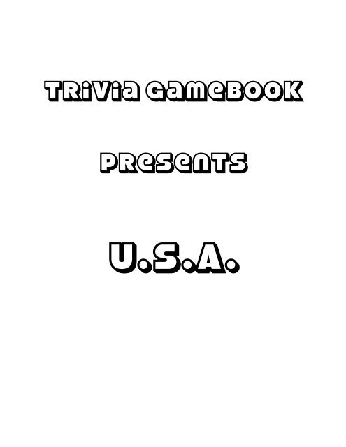 A Trivia Book on USA