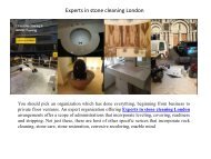 Experts in stone cleaning London