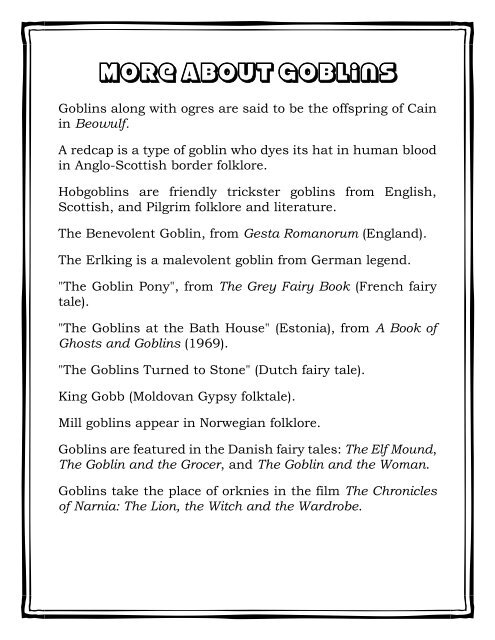 A Trivia Book on Goblins PDF