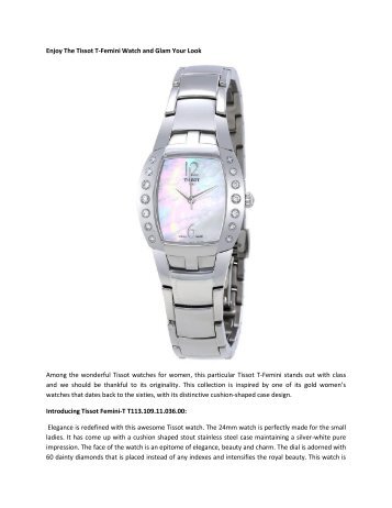 Enjoy The Tissot T-Femini Watch and Glam Your Look