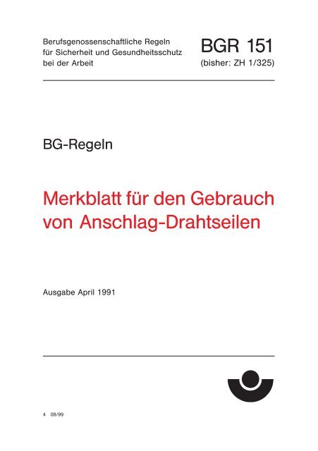 ZH 1/325 / BGR 151 Anschlag-Drahtseile - marvin:service