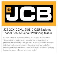 JCB 2CX, 2CXU, 210S, 210SU Backhoe Loader Service Repair Workshop Manual