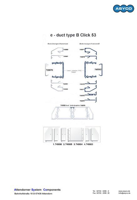 Kunststoff Kabel - Brüstungskanal e-duct 53 anbaubar