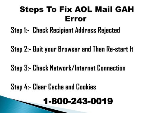  How to Fix AOL Mail GAH Error? 1-800-243-0019 For Help